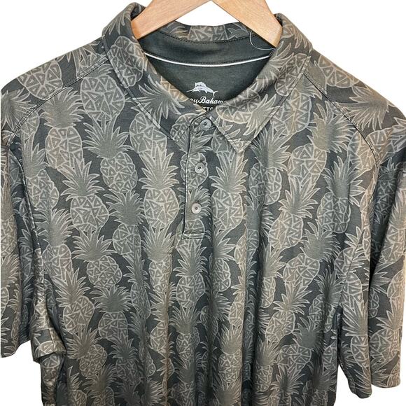 NWT Tommy Bahama Men's Gray Pinapple Golf polo Size 2XL/TTG Countryclub‎ - Picture 2 of 6